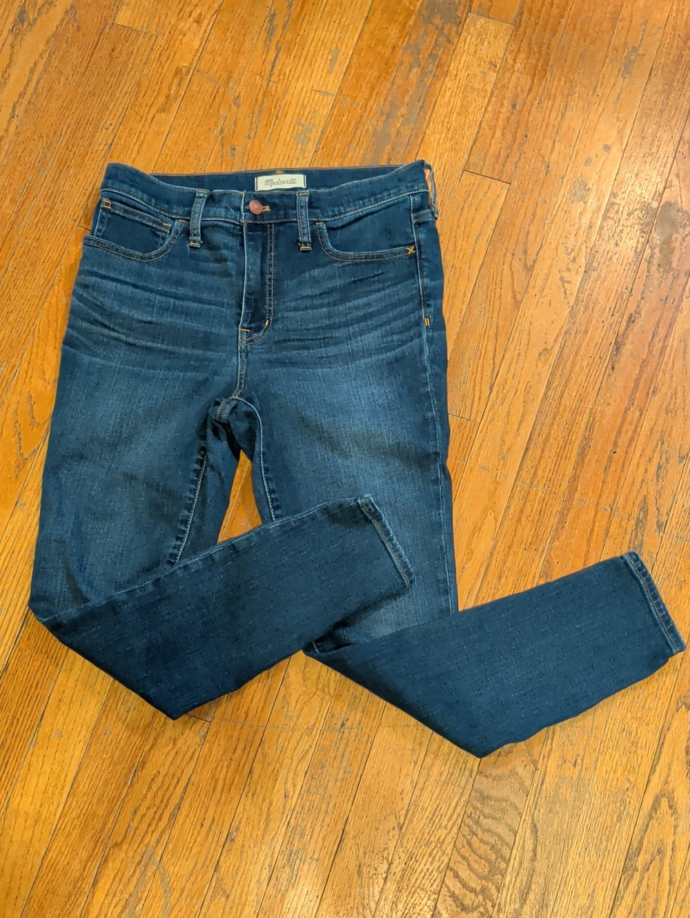 Madewell Roadtripper High-Rise Skinny Jeans in Dark Blue